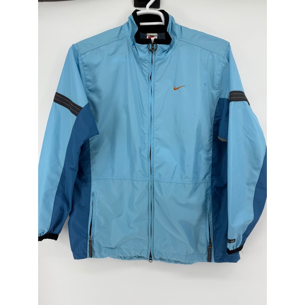 Nike Windbreaker Jacket Full Zip Blue Running Athletic Lightweight Women's Large